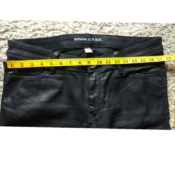 NWOT Banana Republic Skinny Coated Black Jeans 32 - Picture 3 of 8